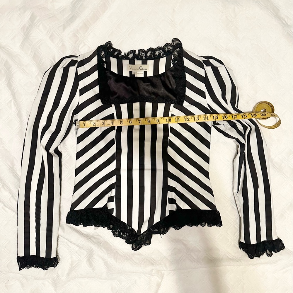 Victorian Choice Gothic Sleepy Hollow Gown Black & White Beetlejuice Dress - Picture 8 of 15
